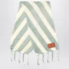 Jil Sander Mohair Blend Striped Scarf In Red