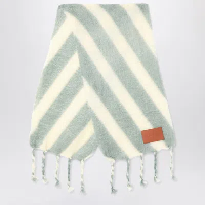 Jil Sander Mohair Blend Striped Scarf In Red