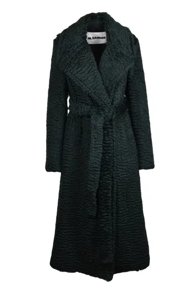 Jil Sander Mohair Coat - Blue In Green