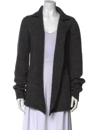 Pre-owned Jil Sander Mohair Open Front Sweater In Gray