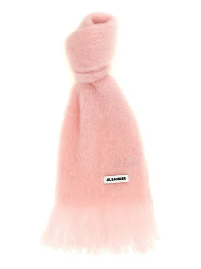 Jil Sander Mohair Wool Blend Scarf In Pattern