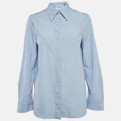 Pre-owned Jil Sander Monday Blue Striped Cotton Shirt S