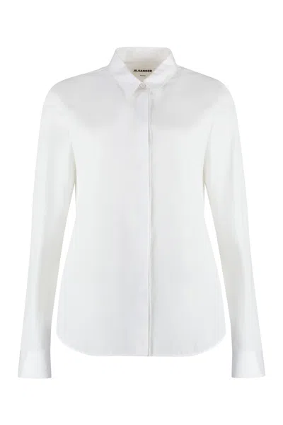 Jil Sander Monday Cotton Poplin Shirt In White