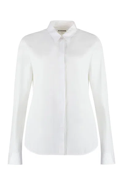 Jil Sander Monday Cotton Poplin Shirt In White