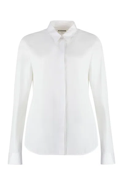 Jil Sander Monday Cotton Poplin Shirt In White