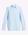 Jil Sander Stripe Button Down Monogram Shirt In Sunny Sky