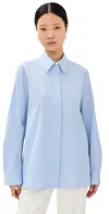 Jil Sander Striped Shirt With Long Sleeves And Pointed Collar In Sunny Sky