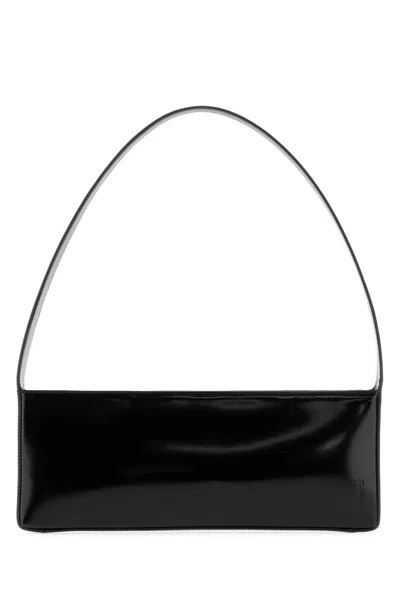 Jil Sander Monolith Leather Handbag In Black