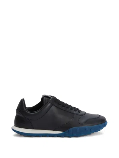 Jil Sander Moon Leather Sneakers In Black
