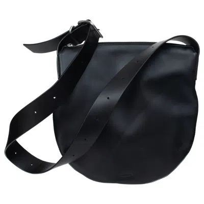 Jil Sander Moon Medium Leather Bag In Black