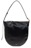 Jil Sander Medium Moon Leather Shoulder Bag In Black