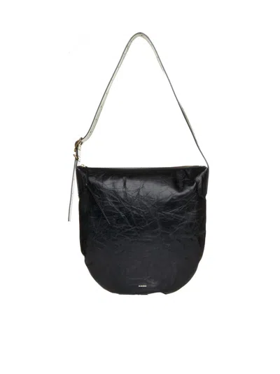 Jil Sander Moon Medium Shoulder Bag In Black