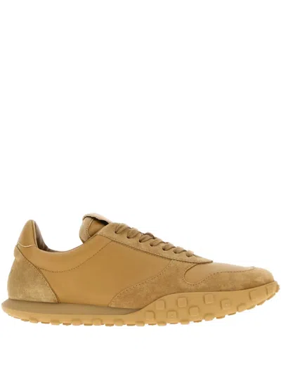 JIL SANDER MOON NAPPA-LEATHER SUEDE SNEAKERS