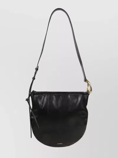 Jil Sander Large Leather Tote Bag In Black