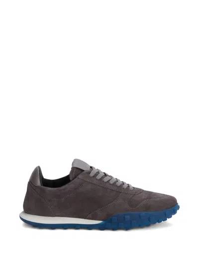Jil Sander Moon Suede Lace-up Sneakers In Gray