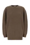 Jil Sander Oversized Mud Wool Blend Sweater In Brown