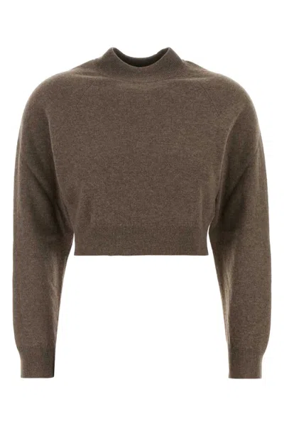 Jil Sander Cropped Wool And Cashmere-blend Sweater In Brown