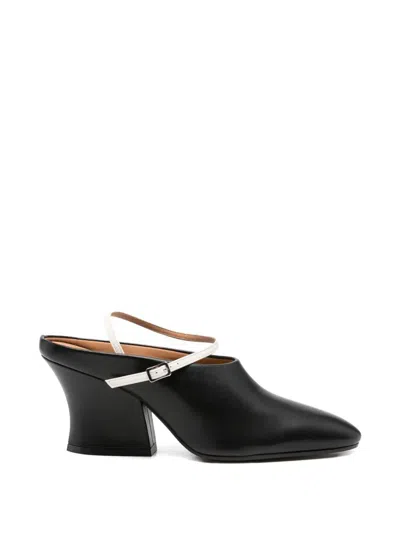 Jil Sander Leather Mules In Black