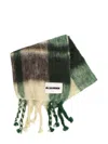 Jil Sander Printed Wool Scarf In Grey