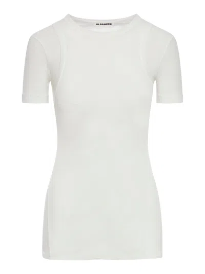 Jil Sander Multi-layer Crew Neck T-shirt In White