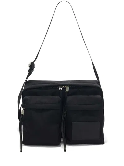 Jil Sander Multi-pocket Canvas Crossbody Bag In Black