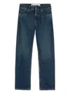 Jil Sander Multi-stitched Embossed Logo Trousers In Blue