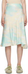 Jil Sander Multicolor A-line Midi Skirt In 294 Blue Hydrangea