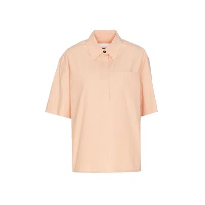 Jil Sander Multicolor Cotton Shortsleeve Shirt In Orange