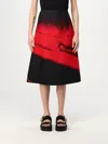 Jil Sander Printed Shiny Viscose Blend Midi Skirt In Black