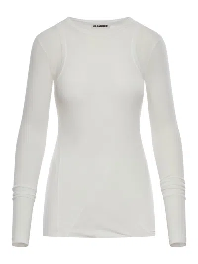 JIL SANDER MULTILAYER COTTON T-SHIRT