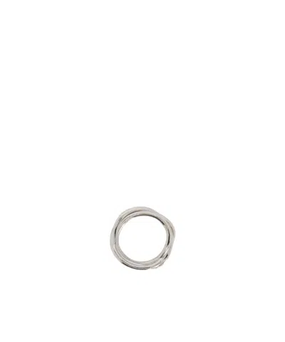 Jil Sander Multi-layer Handcrafted Ring In Metallic