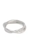 Jil Sander Multi-layer Handcrafted Ring In Metallic