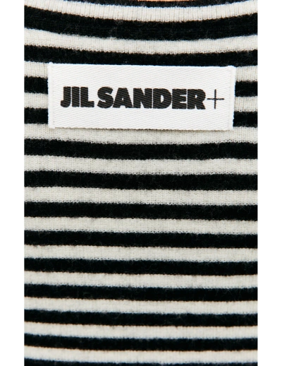 Jil Sander Multistripe Wool Sweater In Multicolor