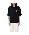 Jil Sander Mushroom-embroidered Bowling Shirt In Black