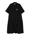 Jil Sander Mushroom-embroidered Crepe Midi Dress In Black