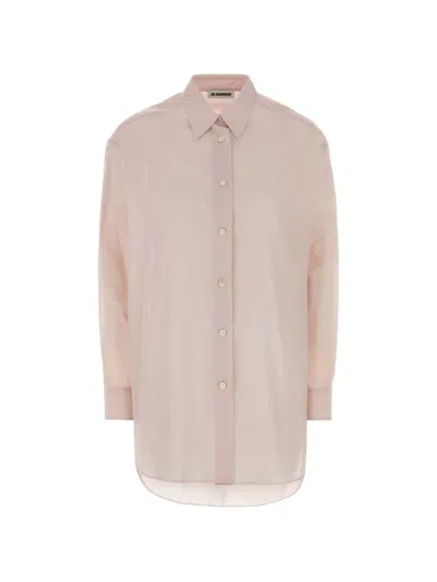 Jil Sander Muslin Button-up Shirt In Pink