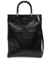 Jil Sander Crocodile-effect Leather Tote In Black