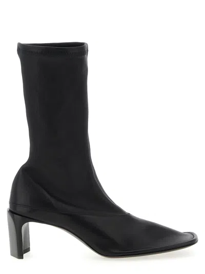 Jil Sander Nappa Ankle Boots In Black