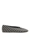Jil Sander Black Ballet Flats With All-over Stud In Black