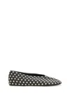 Jil Sander Black Ballet Flats With All-over Stud In Black