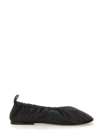 Jil Sander Nappa Ballerina Flats With Subtle Heel In Black