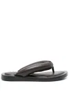 Jil Sander Nappa Flip Flops In Brown