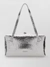 Jil Sander Nappa Leather Goji Pillow Shoulder Bag In Silver