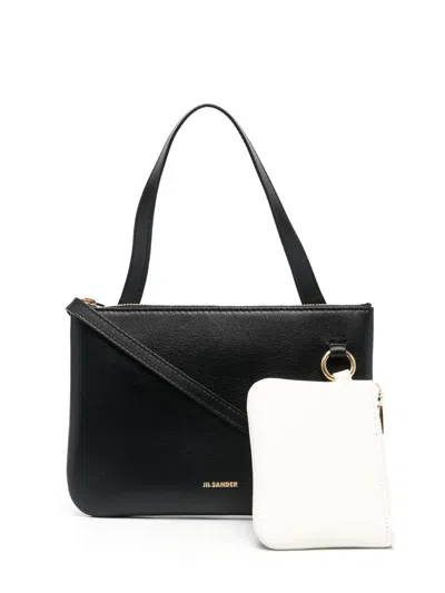 JIL SANDER NAPPA-LEATHER LOGO-PRINT BAG