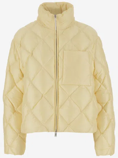 Jil Sander Natural Regular Fit Quilted Jacket In Yellow