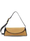 Jil Sander Small Cannolo Interwoven Raffia Shoulder Bag In Brown
