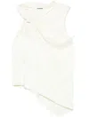 Jil Sander Light Beige Asymmetric Top With A Knot In White