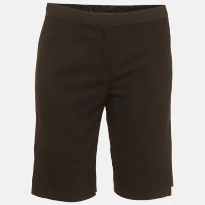 Pre-owned Jil Sander Navy Black Wool Blend Regular Fit Shorts M