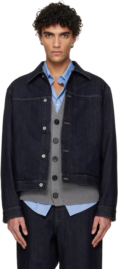 Jil Sander Navy Blouson Jacket In Blue