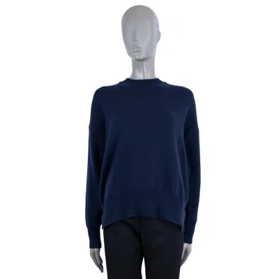 Pre-owned Jil Sander Navy Blue Cashmere Side Slit Crewneck Sweater 34 Xs